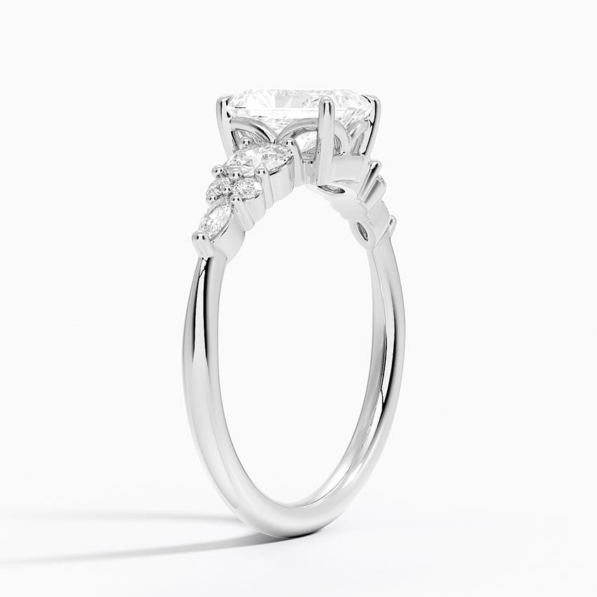 Nadia Three Stone Diamond Ring Platinum Radiant Engagement Ring