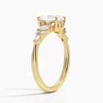 Nadia Three Stone Diamond Ring Yellow Gold 18k Radiant Engagement Ring