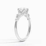 Nadia Three Stone Diamond Ring Platinum Round Engagement Ring
