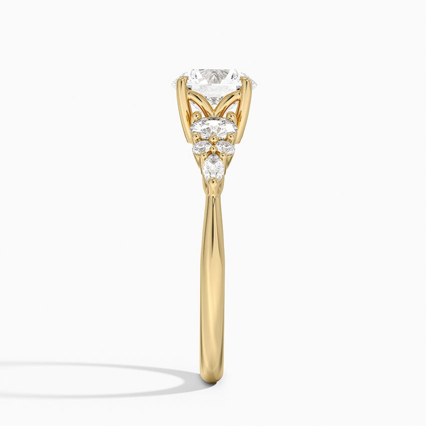 Nadia Three Stone Diamond Ring Yellow Gold 18k Round Engagement Ring