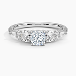 Nadia Three Stone Diamond Ring Platinum Cushion Engagement Ring