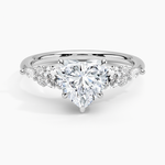 Nadia Three Stone Diamond Ring Platinum Heart Engagement Ring