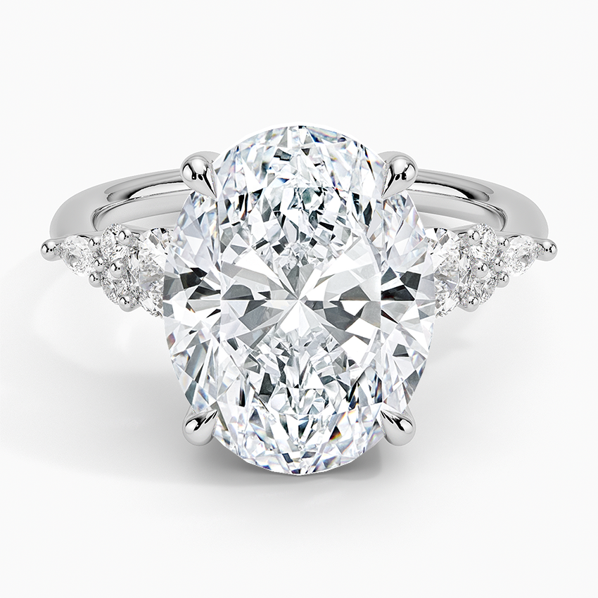 Nadia Three Stone Diamond Ring Platinum Oval Engagement Ring