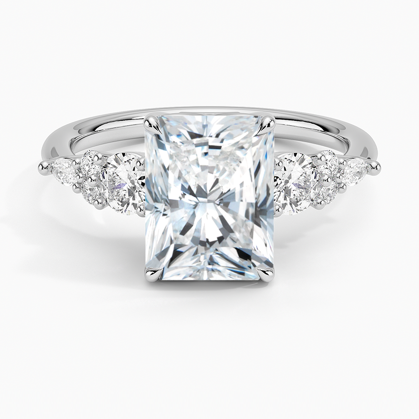 Nadia Three Stone Diamond Ring Platinum Radiant Engagement Ring
