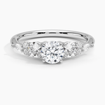 Nadia Three Stone Diamond Ring Platinum Round Engagement Ring