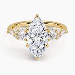 Nadia Three Stone Diamond Ring Yellow Gold 18k Marquise Engagement Ring