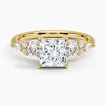 Nadia Three Stone Diamond Ring Yellow Gold 18k Princess Engagement Ring