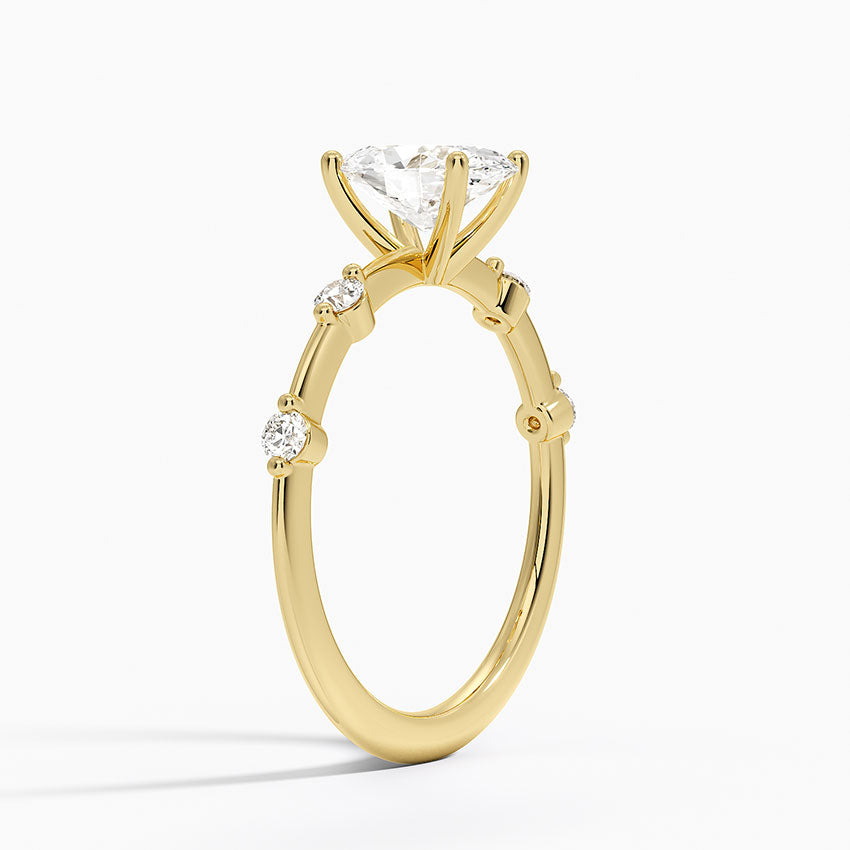 Aimee 1.4mm Diamond Ring Yellow Gold 18k Oval Engagement Ring