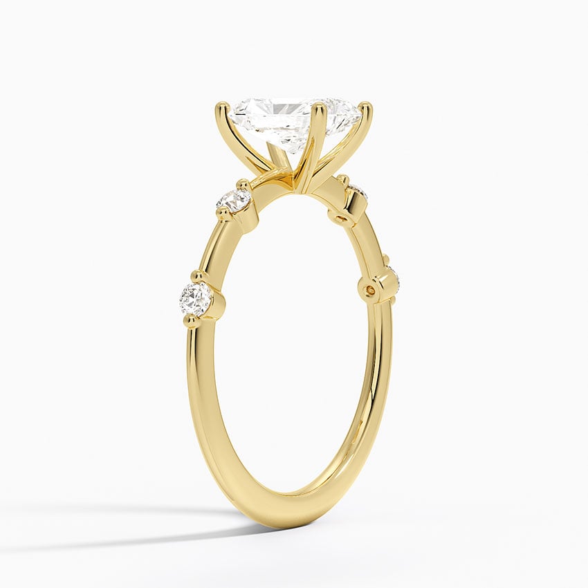 Aimee 1.4mm Diamond Ring Yellow Gold 18k Radiant Engagement Ring
