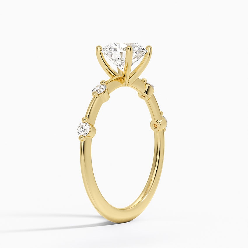 Aimee 1.4mm Diamond Ring Yellow Gold 18k Round Engagement Ring