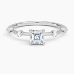 Aimee 1.4mm Diamond Ring Platinum Asscher Engagement Ring