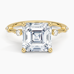 Aimee 1.4mm Diamond Ring Yellow Gold 18k Asscher Engagement Ring