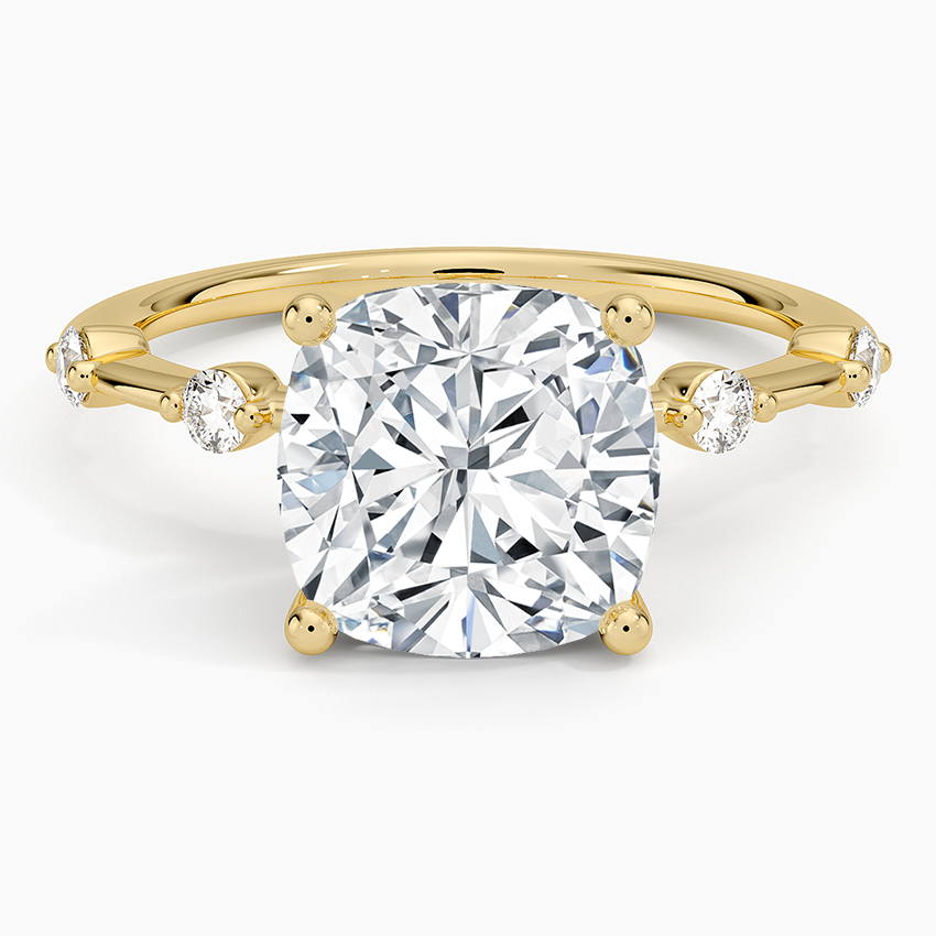 Aimee 1.4mm Diamond Ring Yellow Gold 18k Cushion Engagement Ring