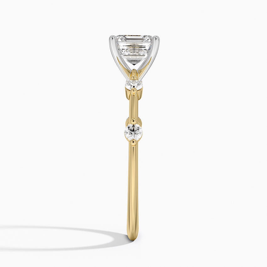 Mixed Metal Aimee Diamond Ring Yellow Gold 18k Asscher Engagement Ring