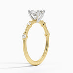Mixed Metal Aimee Diamond Ring Yellow Gold 18k Cushion Engagement Ring