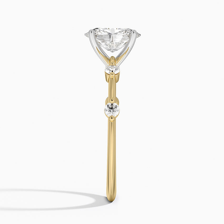 Mixed Metal Aimee Diamond Ring Yellow Gold 18k Oval Engagement Ring