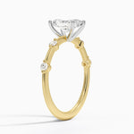 Mixed Metal Aimee Diamond Ring Yellow Gold 18k Radiant Engagement Ring