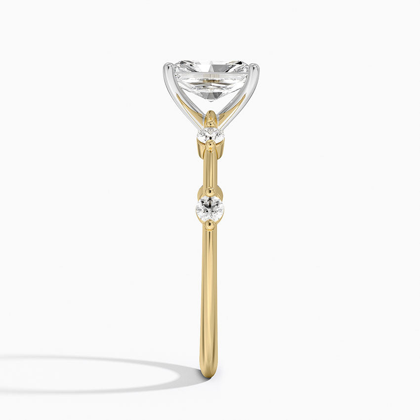Mixed Metal Aimee Diamond Ring Yellow Gold 18k Radiant Engagement Ring
