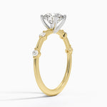 Mixed Metal Aimee Diamond Ring Yellow Gold 18k Round Engagement Ring