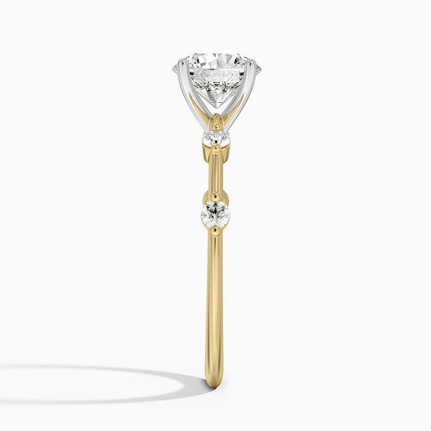 Mixed Metal Aimee Diamond Ring Yellow Gold 18k Round Engagement Ring