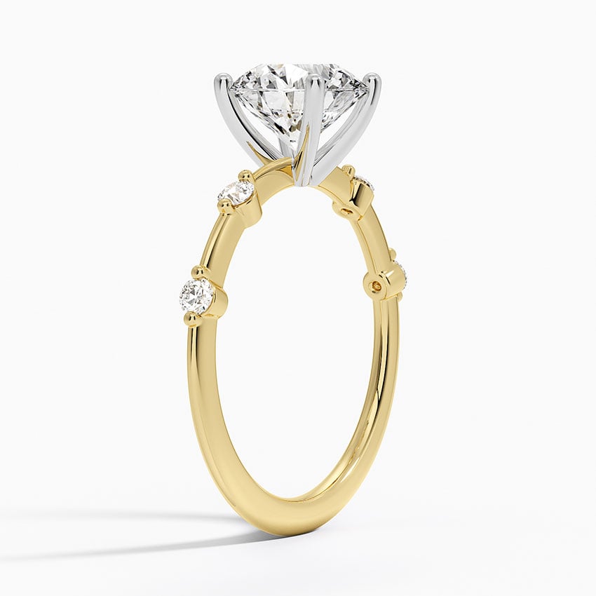 Mixed Metal Aimee Diamond Ring Yellow Gold 18k Round Engagement Ring