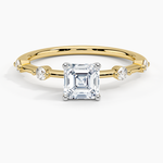 Mixed Metal Aimee Diamond Ring White Gold 18k Asscher Engagement Ring
