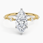 Mixed Metal Aimee Diamond Ring White Gold 18k Marquise Engagement Ring