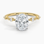 Mixed Metal Aimee Diamond Ring White Gold 18k Oval Engagement Ring