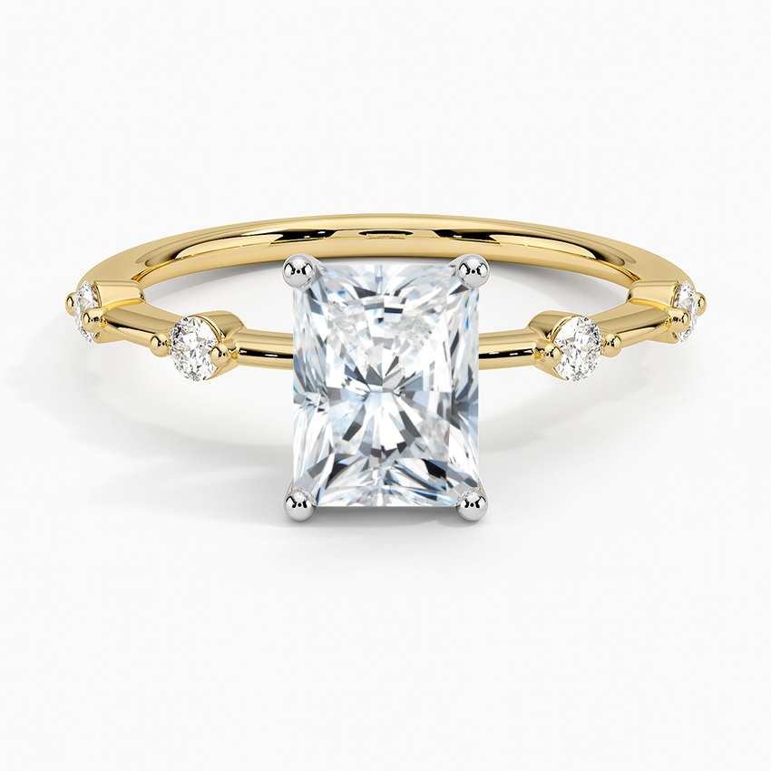 Mixed Metal Aimee Diamond Ring White Gold 18k Radiant Engagement Ring