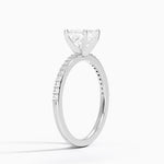 Delicate Shared Prong Diamond Ring Platinum Asscher Engagement Ring