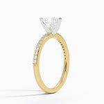 Delicate Shared Prong Diamond Ring Yellow Gold 18k Heart Engagement Ring