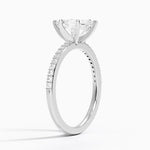 Delicate Shared Prong Diamond Ring Platinum Marquise Engagement Ring