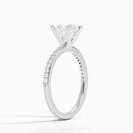 Delicate Shared Prong Diamond Ring Platinum Princess Engagement Ring