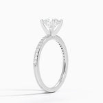 Delicate Shared Prong Diamond Ring Platinum Round Engagement Ring