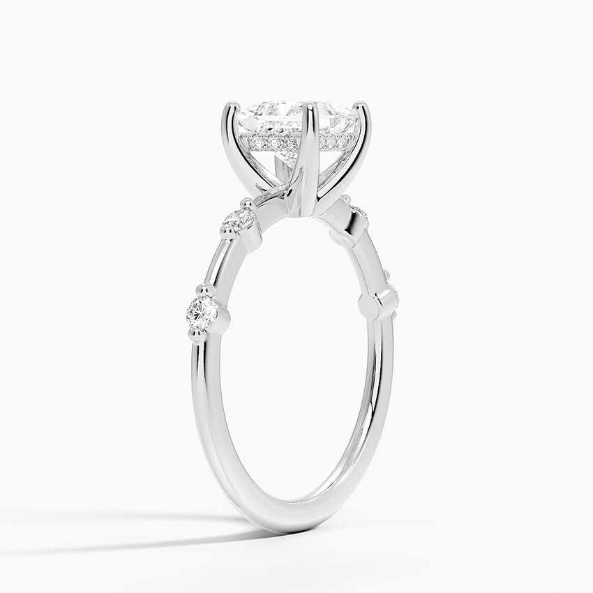 Aimee Hidden Halo Diamond Ring Platinum Princess Engagement Ring