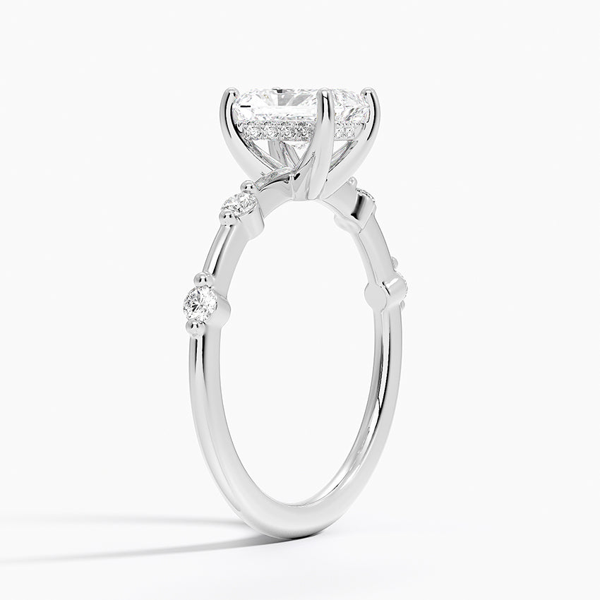 Aimee Hidden Halo Diamond Ring Platinum Radiant Engagement Ring