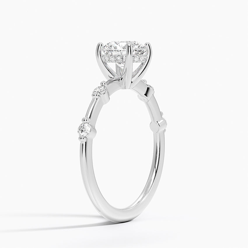 Aimee Hidden Halo Diamond Ring Platinum Round Engagement Ring