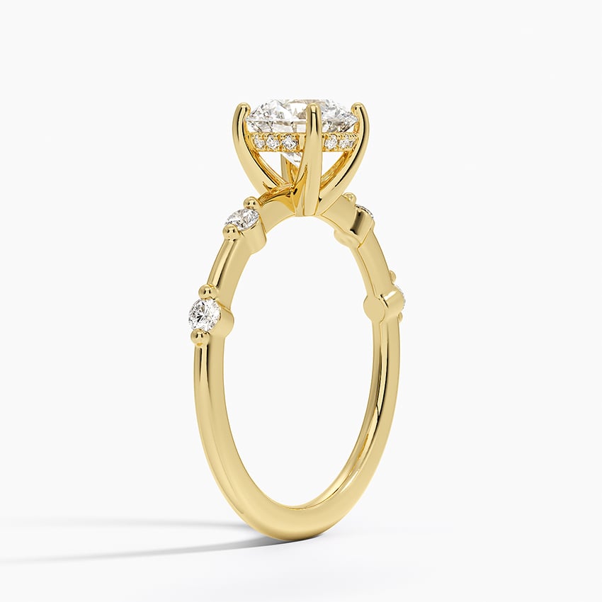 Aimee Hidden Halo Diamond Ring Yellow Gold 18k Round Engagement Ring