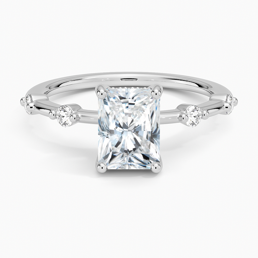 Aimee Hidden Halo Diamond Ring Platinum Radiant Engagement Ring