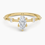 Aimee Hidden Halo Diamond Ring Yellow Gold 18k Marquise Engagement Ring