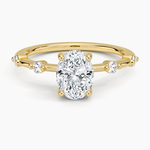 Aimee Hidden Halo Diamond Ring Yellow Gold 18k Oval Engagement Ring