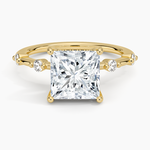 Aimee Hidden Halo Diamond Ring Yellow Gold 18k Princess Engagement Ring