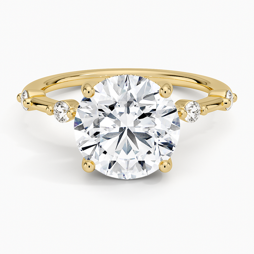 Aimee Hidden Halo Diamond Ring Yellow Gold 18k Round Engagement Ring