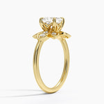 Luxe Fiore Diamond Ring Yellow Gold 18k Asscher Engagement Ring