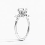 Luxe Fiore Diamond Ring Platinum Cushion Engagement Ring