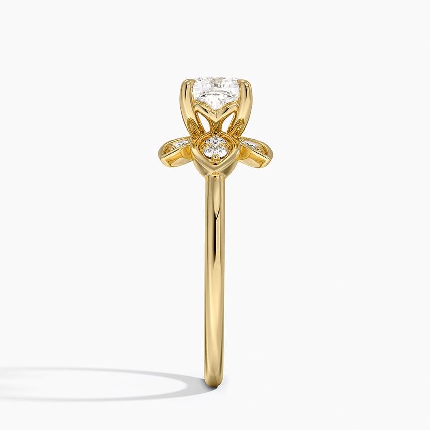 Luxe Fiore Diamond Ring Yellow Gold 18k Cushion Engagement Ring