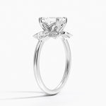Luxe Fiore Diamond Ring Platinum Emerald Engagement Ring
