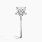 Luxe Fiore Diamond Ring Platinum Emerald Engagement Ring
