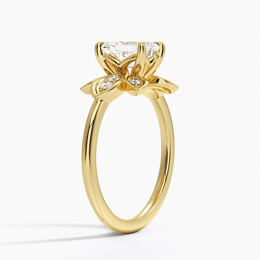 Luxe Fiore Diamond Ring Yellow Gold 18k Emerald Engagement Ring