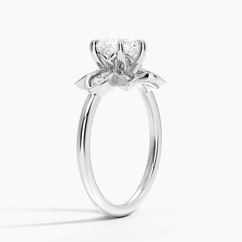 Luxe Fiore Diamond Ring Platinum Heart Engagement Ring